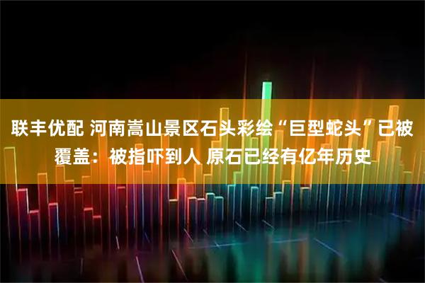 联丰优配 河南嵩山景区石头彩绘“巨型蛇头”已被覆盖：被指吓到人 原石已经有亿年历史