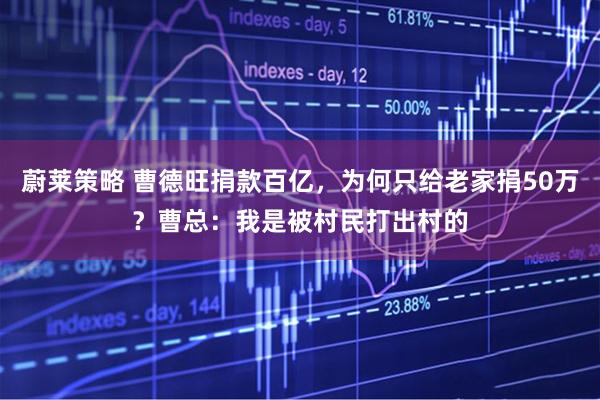 蔚莱策略 曹德旺捐款百亿，为何只给老家捐50万？曹总：我是被村民打出村的